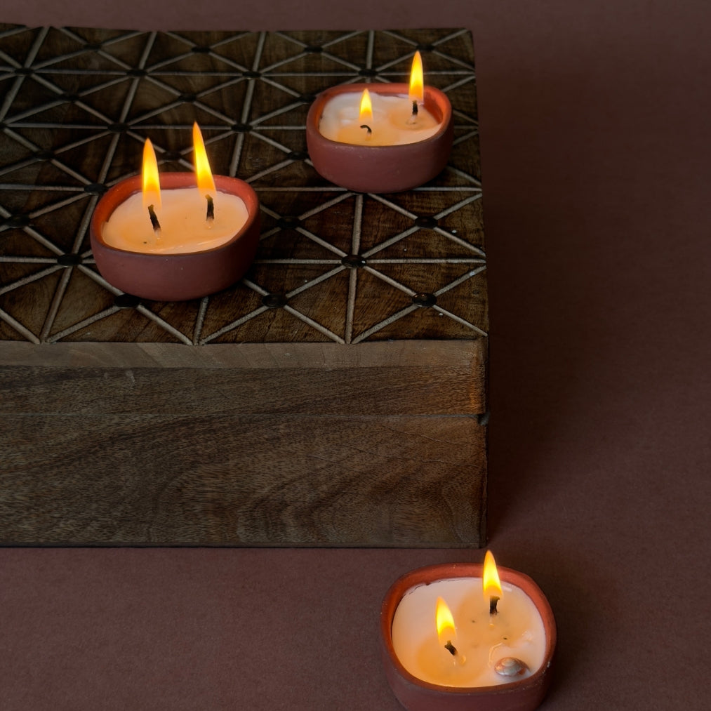 Soy wax diya set of 24 for festival and celebration