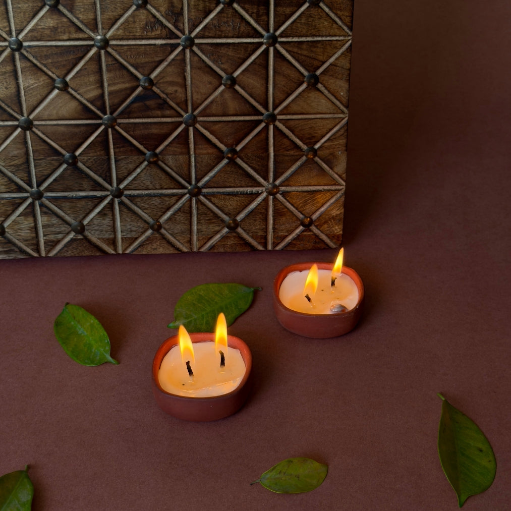 Soy wax diya set of 24 for festival and celebration