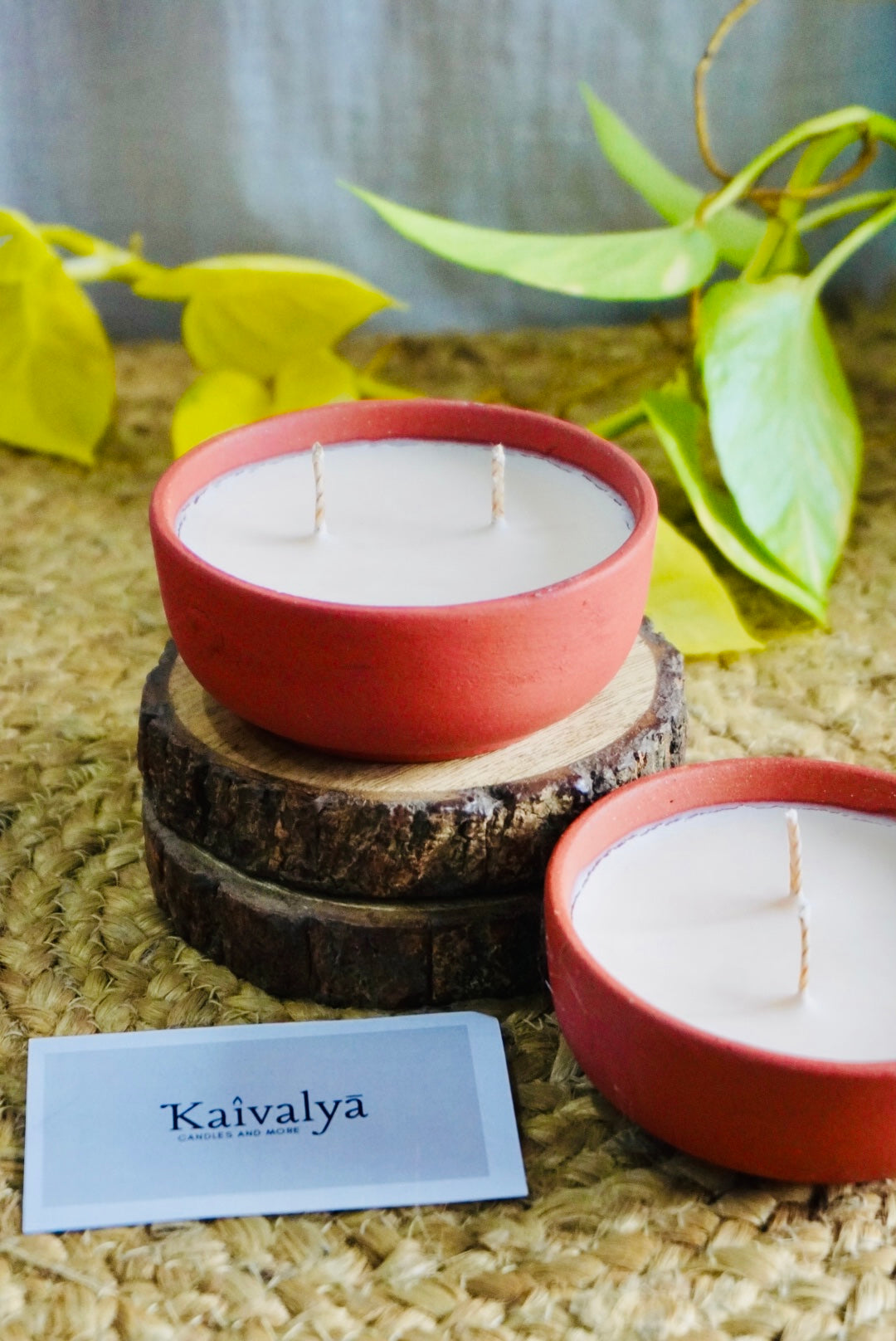 2 Wick Round Teracotta Bowl Candle