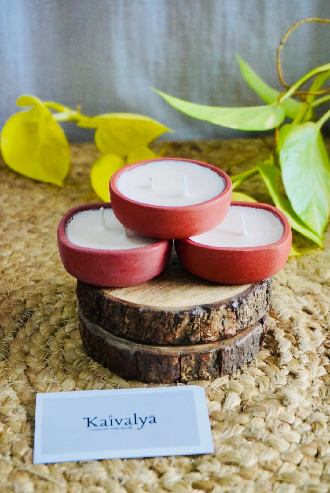 2 Wick Square Teracotta Bowl