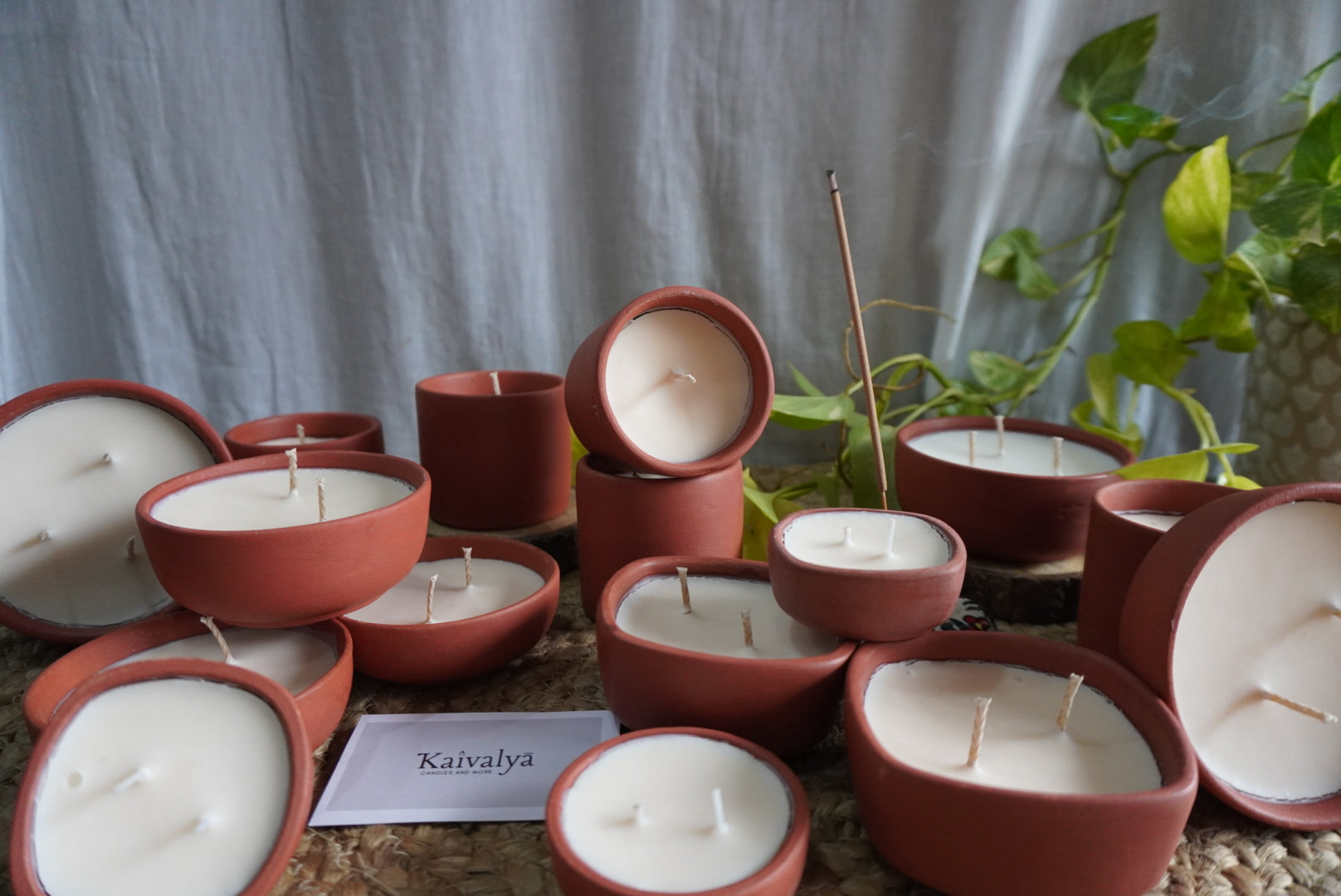 2 Wick Round Teracotta Bowl Candle