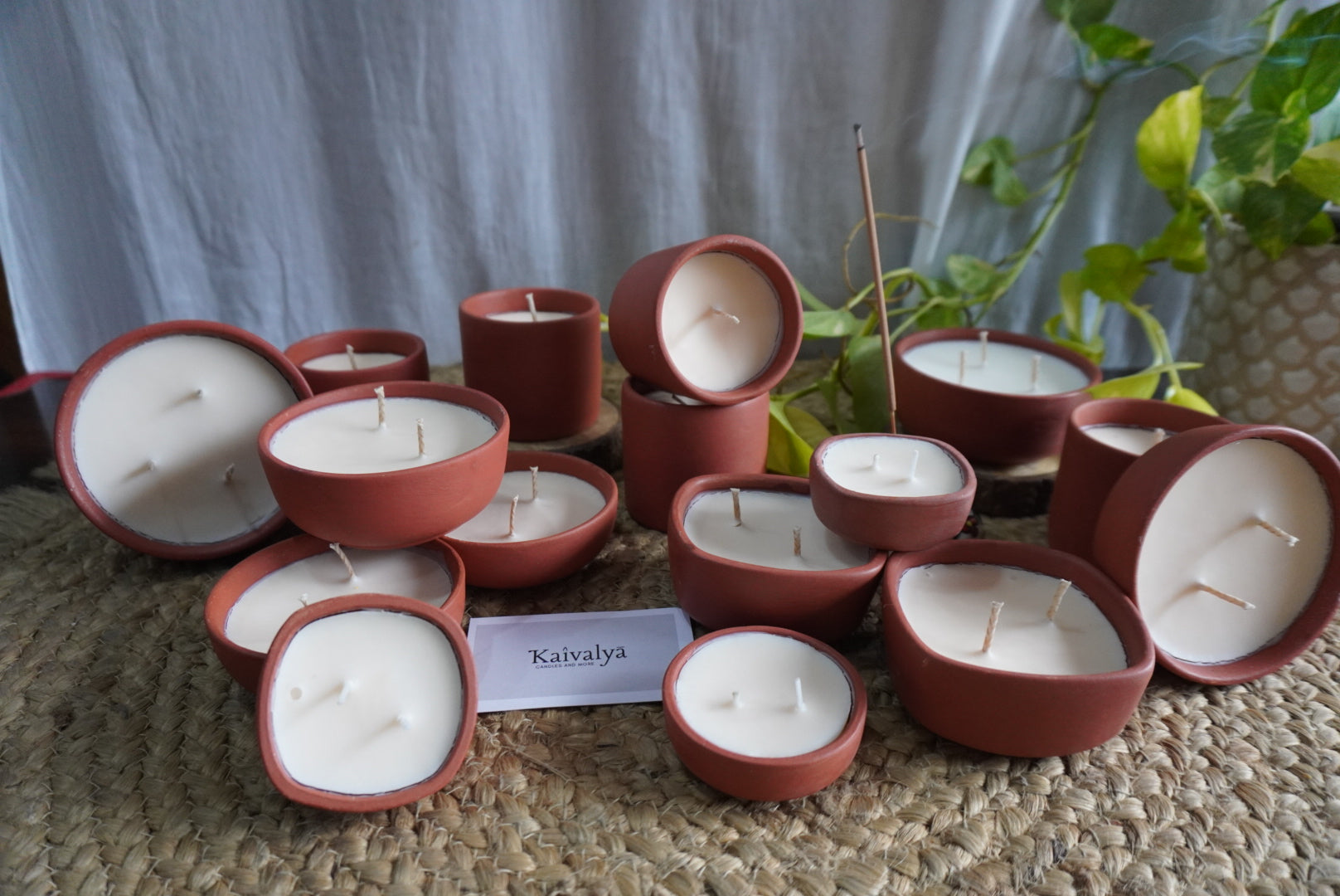 2 Wick Square Teracotta Bowl
