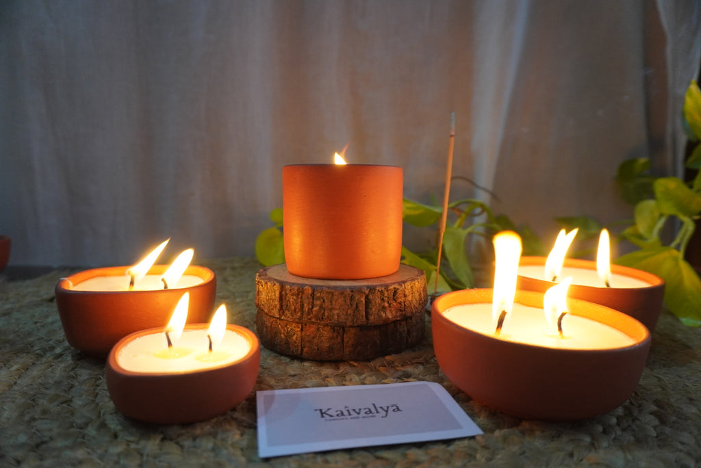 2 Wick Round Teracotta Bowl Candle