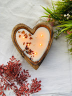 Wooden Heart Dough Bowl
