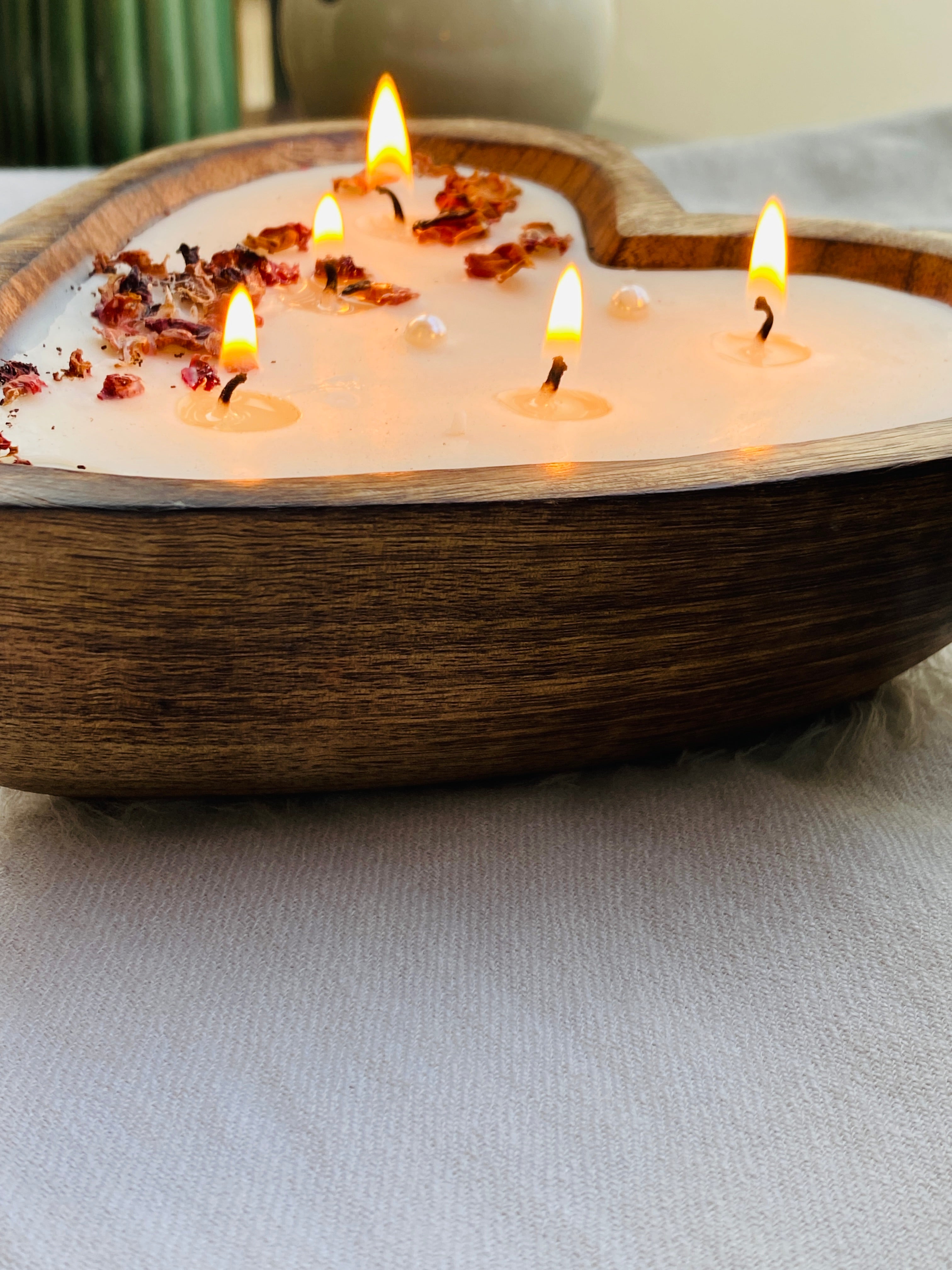 Wooden Heart Dough Bowl