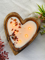 Wooden Heart Dough Bowl