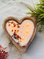 Wooden Heart Dough Bowl
