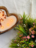 Wooden Heart Dough Bowl
