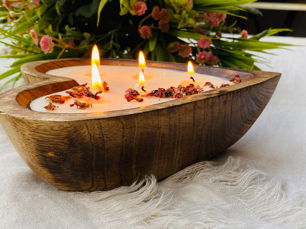 Wooden Heart Dough Bowl