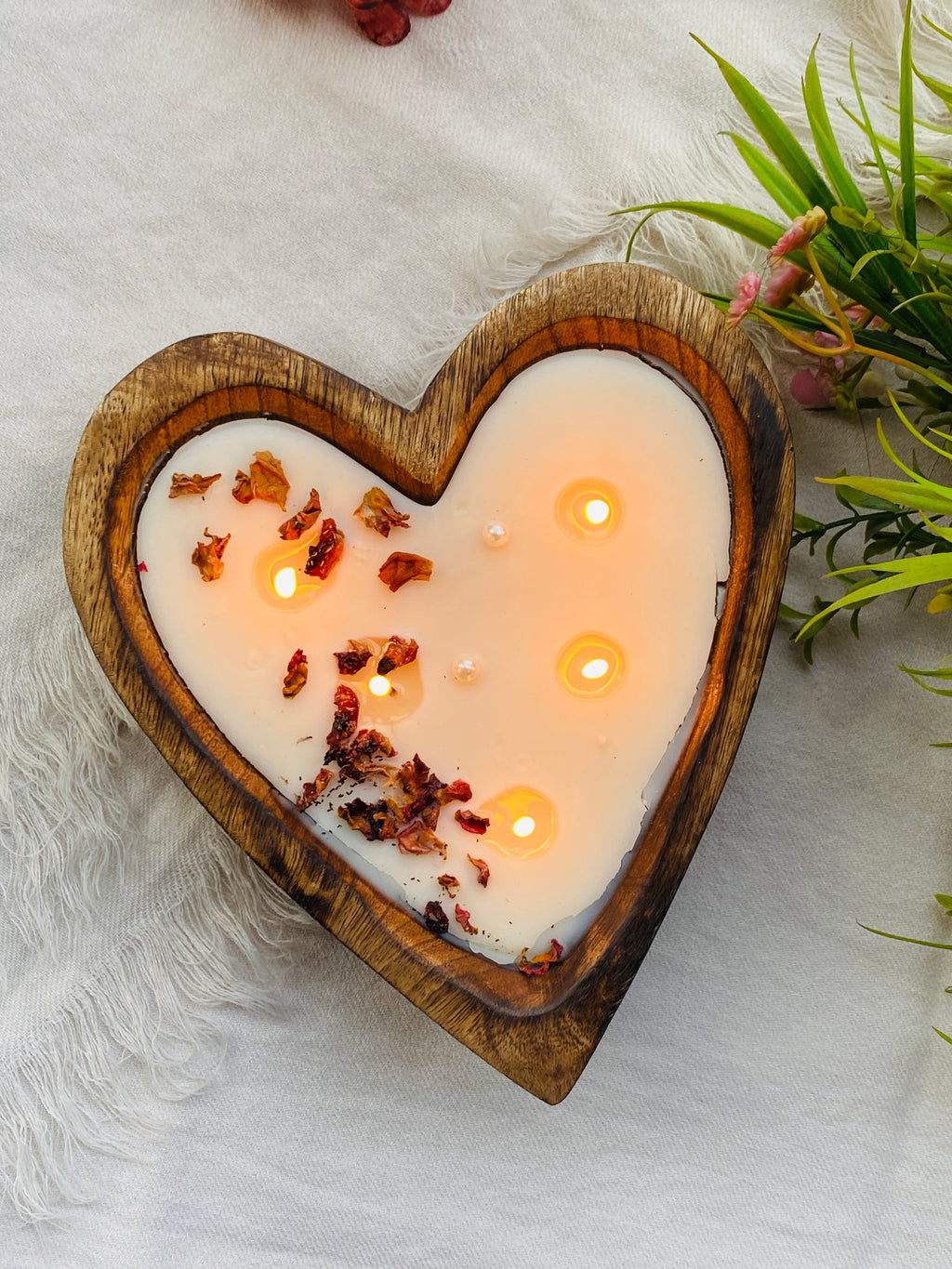 Wooden Heart Dough Bowl