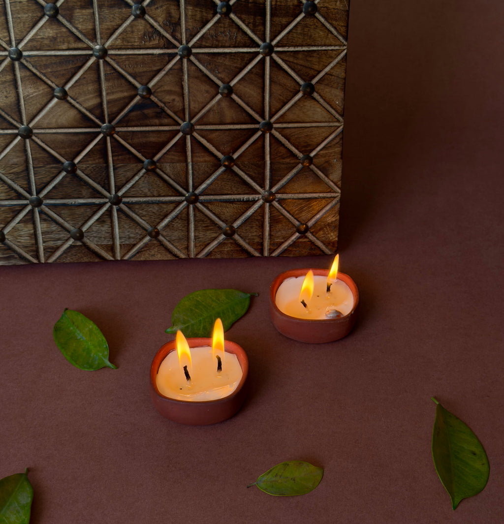 Soy wax diya set of 24 for festival and celebration